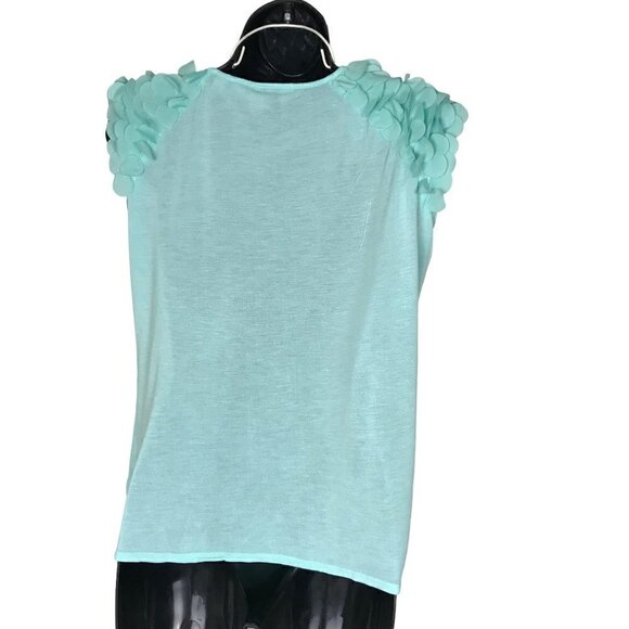 TED Baker Aqua Scalloped Shoulders Beautiful Top Size 3 - Picture 5 of 8